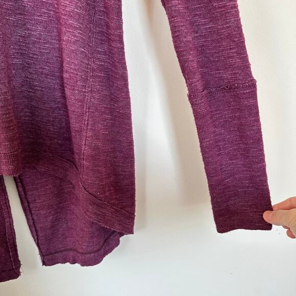 We the Free Split Back Turtleneck Long Raglan Sleeve High Low Hem Purple XS - Picture 6 of 10